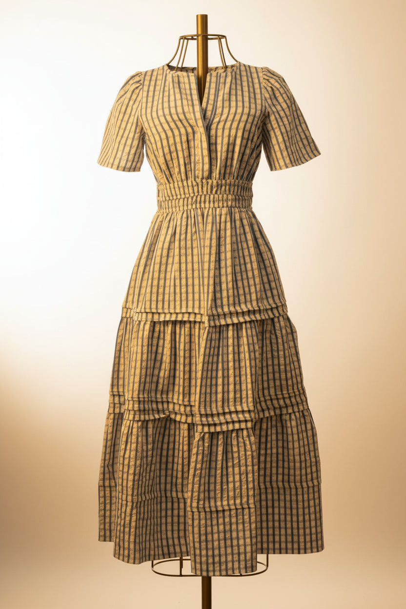 Bluebell Stripe Tiered Maxi Dress