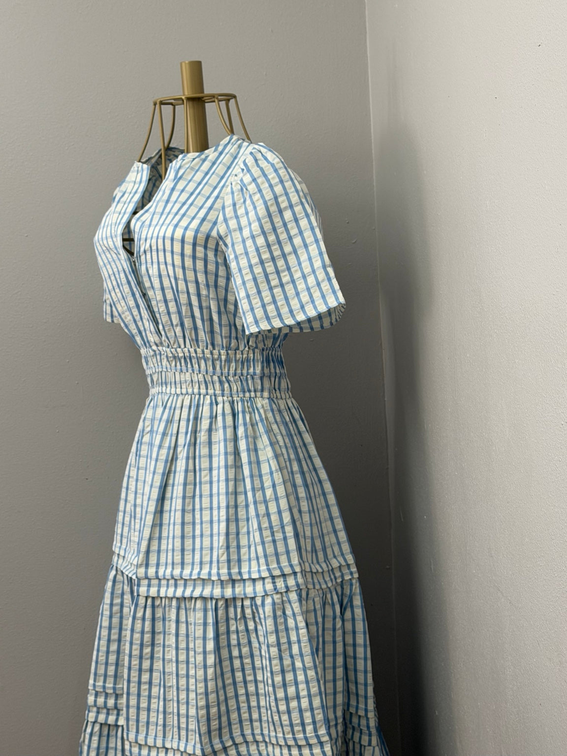 Bluebell Stripe Tiered Maxi Dress side view