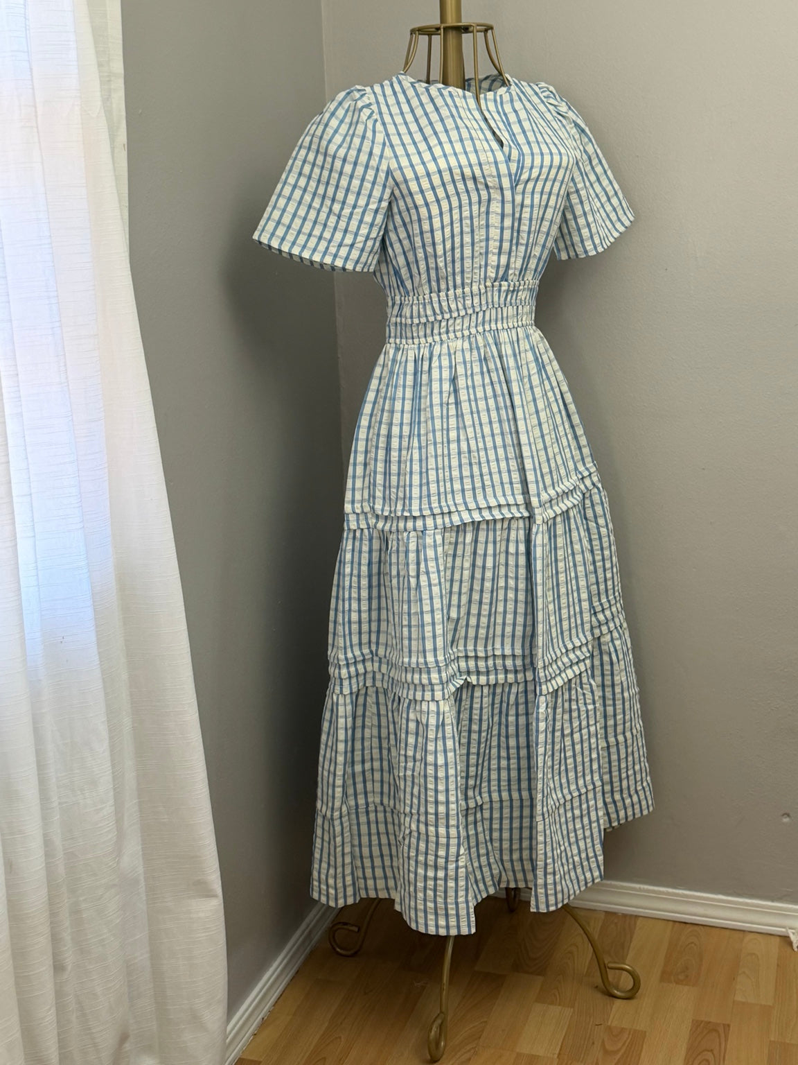 Bluebell Stripe Tiered Maxi Dress full view