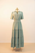 Sea Glass Tiered Maxi Dress front view