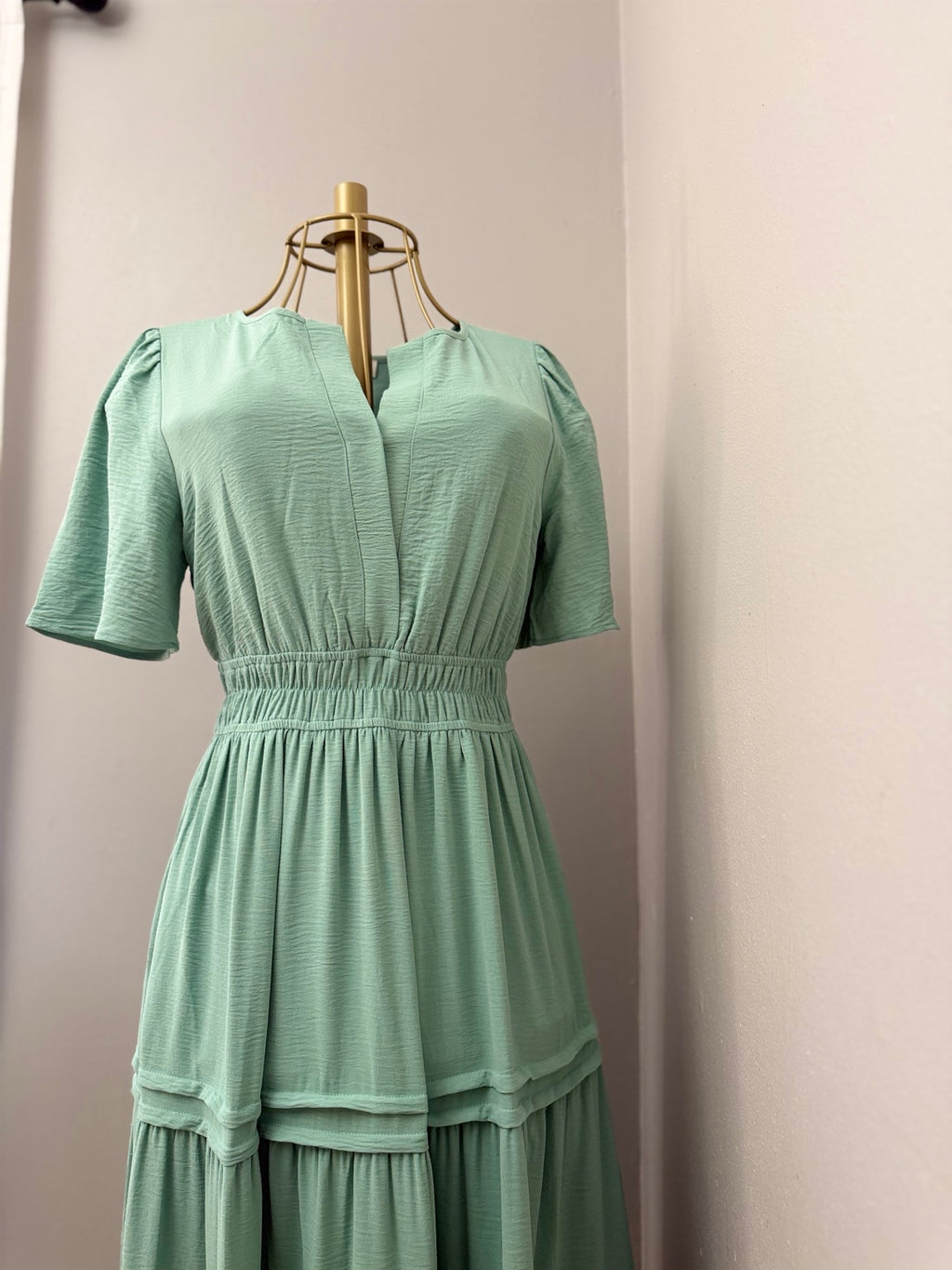 Sea Glass Tiered Maxi Dress detail
