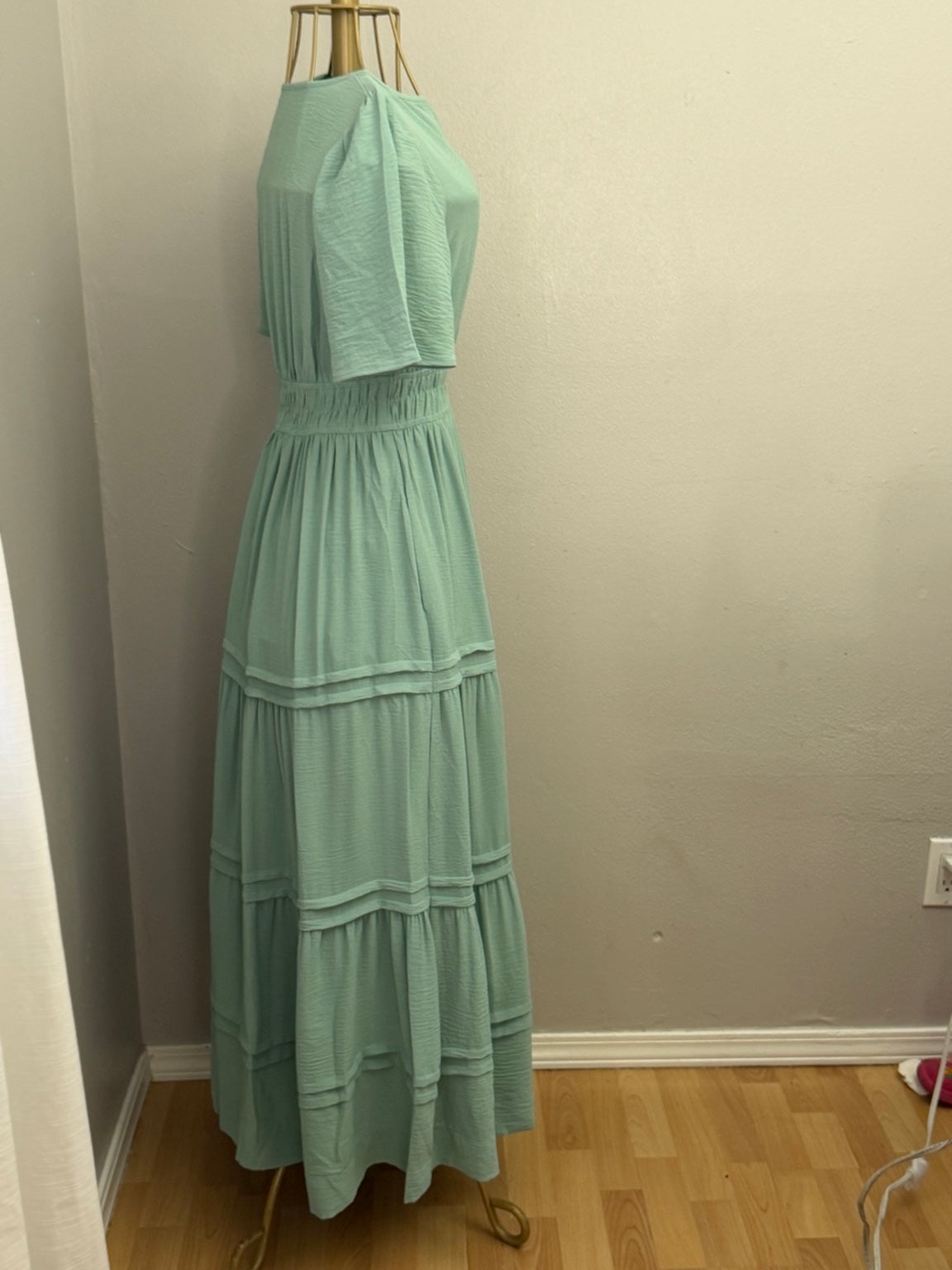 Sea Glass Tiered Maxi Dress side view
