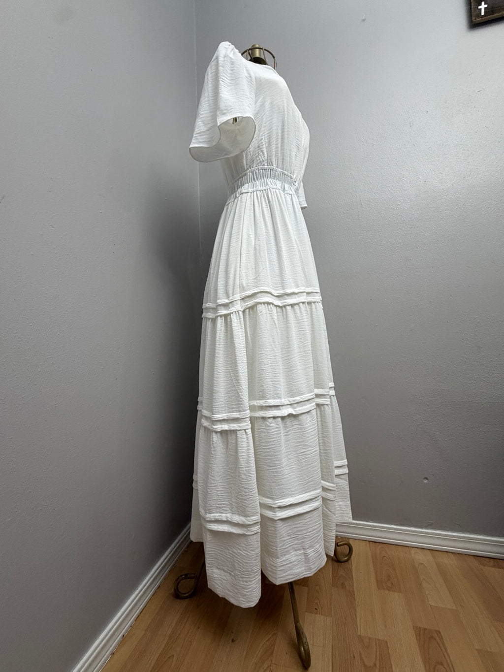 Ivory Haven Tiered Maxi Dress full view