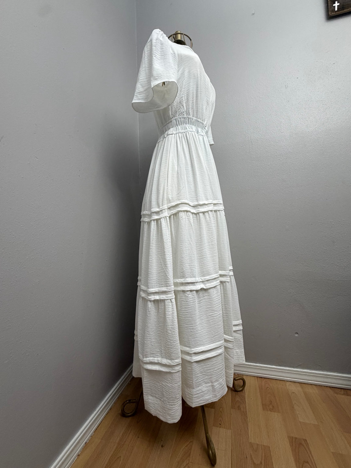 Ivory Haven Tiered Maxi Dress full view