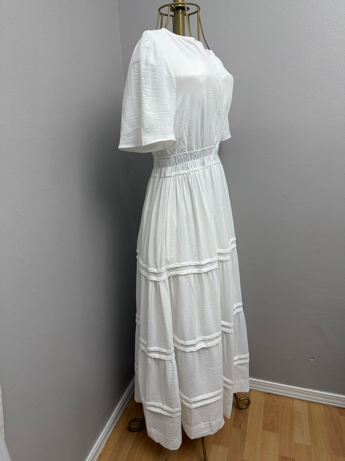 Ivory Haven Tiered Maxi Dress alternate full view